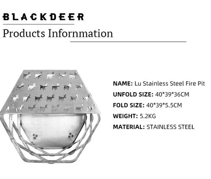 BLACKDEER Lu Stainless Steel Fire Pit Stove BlackDeer