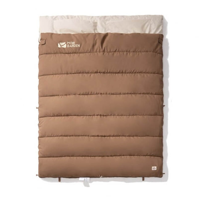 MOBI GARDEN CRESCENT Brushed Cotton Sleeping Bag Sleeping Bag Mobi Garden Double 1.5+1.7KG (0-20℃) Brown
