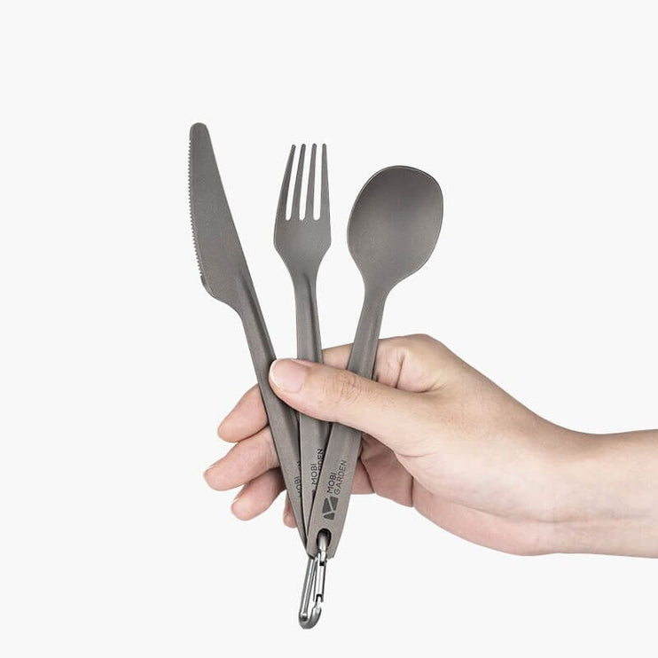 MOBI GARDEN Titanium Knife & Fork & Spoon Set Tableware Mobi Garden