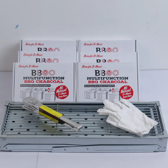 Portable Bamboo Charcoal BBQ MEGA Party Set Stove CosyCamp