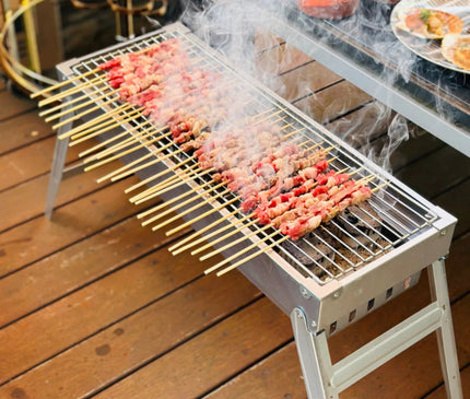 Portable Bamboo Charcoal BBQ MEGA Party Set Stove CosyCamp