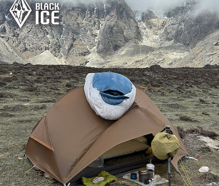 BLACK ICE Water-Resistant Duck Down Sleeping Bag Sleeping Bag Black Ice 