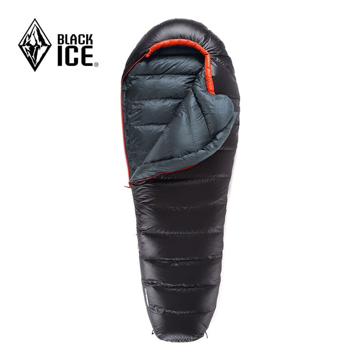 BLACK ICE Water-Resistant Duck Down Sleeping Bag Sleeping Bag Black Ice Black B200 13℃~18℃~23℃ Medium