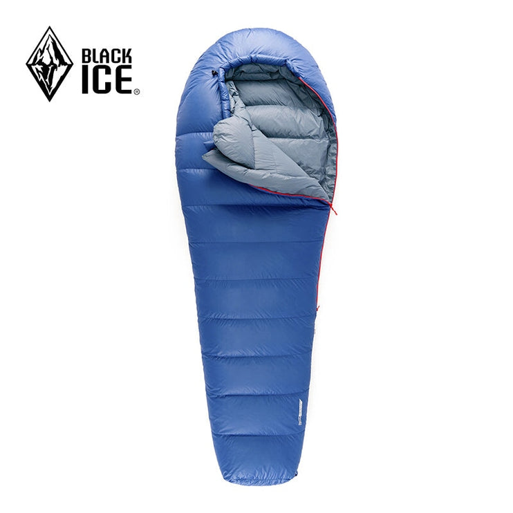 BLACK ICE Water-Resistant Duck Down Sleeping Bag Sleeping Bag Black Ice Blue B200 13℃~18℃~23℃ Medium