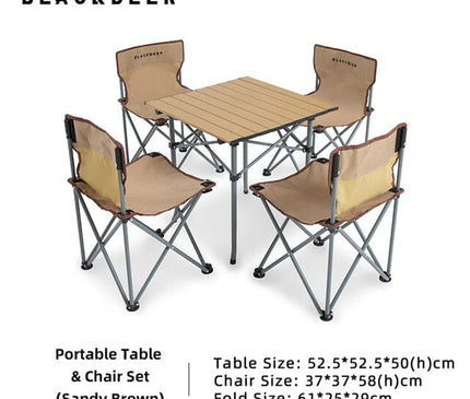 BLACKDEER Portable Table and Chair Set - CosyCamp