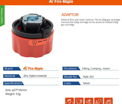 FIREMAPLE Cassette canister Adaptor - CosyCamp