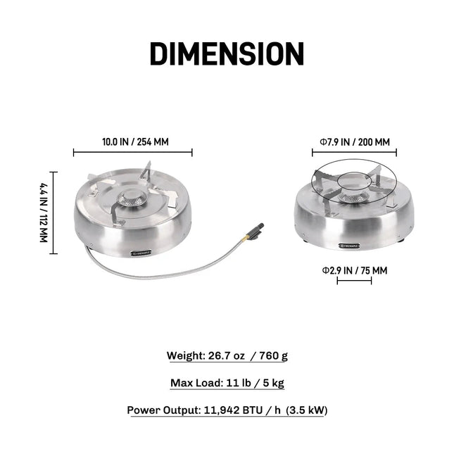 FIREMAPLE Disc Gas Stove – product photo 2