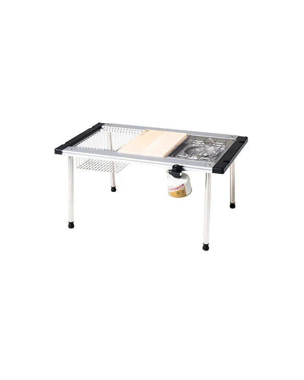 IGT Camp Kitchen Low Set IGT Fast Bundle SNOW PEAK IGT 3 Unit Frame + SNOW PEAK IGT Deep Mesh Tray (1 Unit) + SNOW PEAK Chopping Board Set L + SNOW PEAK Flat Burner (1 Unit) + SNOW PEAK IGT Low Height 400mm Leg Set + SNOW PEAK IGT Low Height 400mm Leg Set 