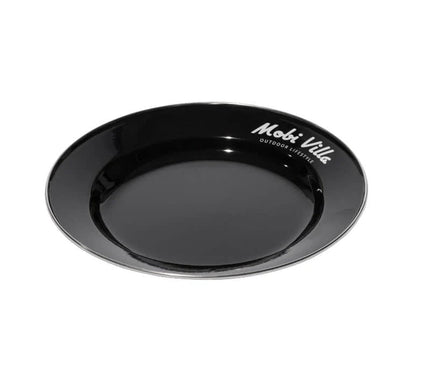 MOBI GARDEN HuanYan Enamel Bowl & Plate Tableware Mobi Garden Black Plate S 