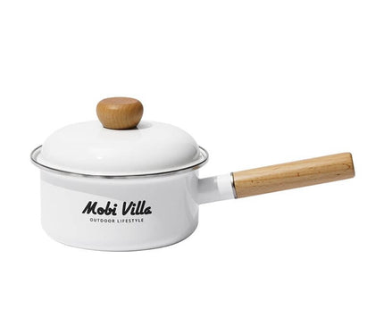 MOBI GARDEN HuanYan Enamel Pan Cookware Mobi Garden White  