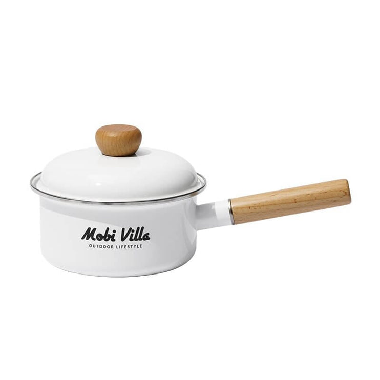 MOBI GARDEN HuanYan Enamel Pan Cookware Mobi Garden White  