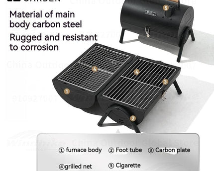 MOBI GARDEN Leyan Two-Sided Barbecue Grill Stove Mobi Garden   