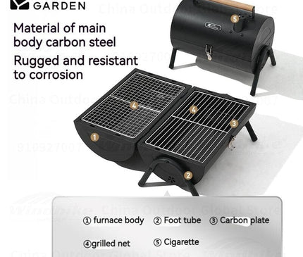 MOBI GARDEN Leyan Two-Sided Barbecue Grill Stove Mobi Garden   