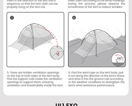 MOBI GARDEN Light Knight Ultralight Hiking Tent (Exoskeleton Version) Tent Mobi Garden 