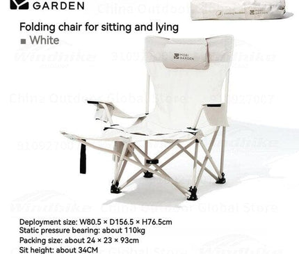 MOBI GARDEN Recliner Chair Outdoor Furniture Mobi Garden White  