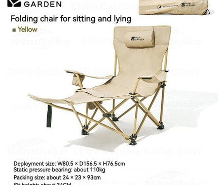 MOBI GARDEN Recliner Chair Outdoor Furniture Mobi Garden Yellow  