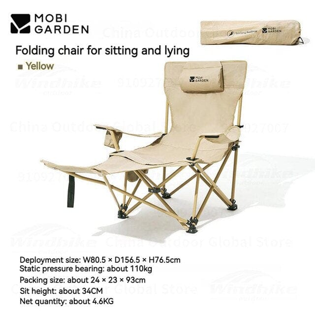 MOBI GARDEN Recliner Chair Outdoor Furniture Mobi Garden Yellow  