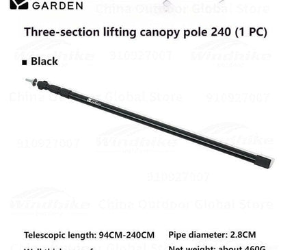 MOBI GARDEN Tent/Trap Pole Adjustable Accessory Mobi Garden Black 