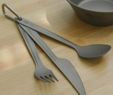 MOBI GARDEN Titanium Knife & Fork & Spoon Set Tableware Mobi Garden   