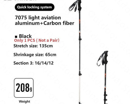 MOBI GARDEN Trekking Pole 65-135cm Accessory Mobi Garden Black (1pcs)  