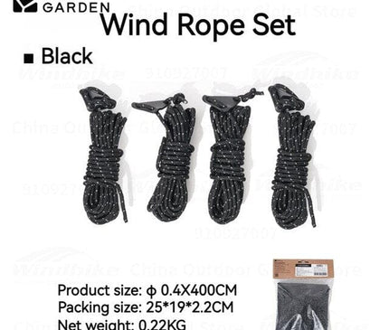 MOBI GARDEN Wind Rope (4 Pieces) Tent Accessory Mobi Garden Black  