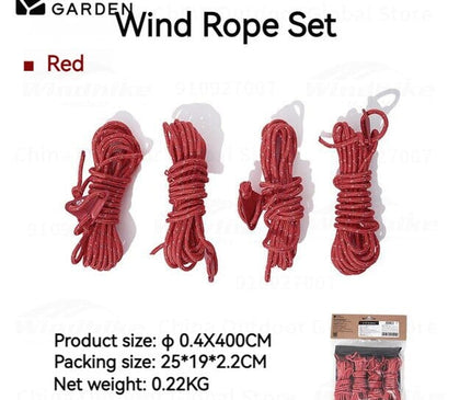 MOBI GARDEN Wind Rope (4 Pieces) Tent Accessory Mobi Garden Red  