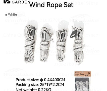 MOBI GARDEN Wind Rope (4 Pieces) Tent Accessory Mobi Garden White  