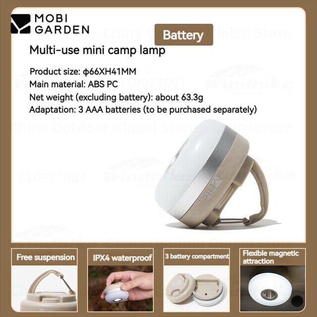 MOBI GARDEN Zero Peak Camping Lamp Light Mobi Garden Battery  