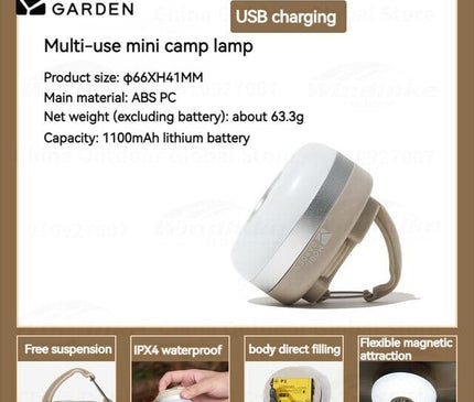 MOBI GARDEN Zero Peak Camping Lamp Light Mobi Garden USB Charging  