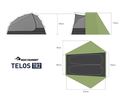 SEA TO SUMMIT Telos Backpack Tent Tent Sea to Summit 2 Person 