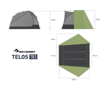 SEA TO SUMMIT Telos Backpack Tent Tent Sea to Summit 3 Person 