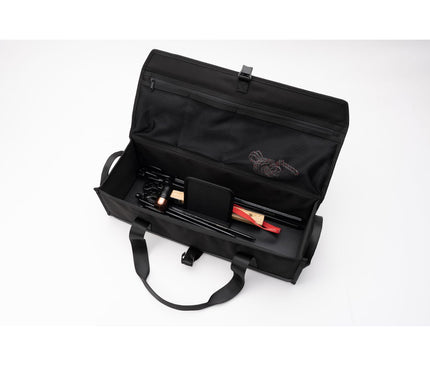 Snow Peak Multi Container L – open case loaded with gear to show usable storage and lid mesh pocket