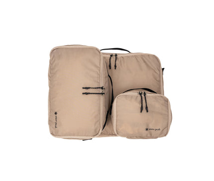 Snow Peak OT Packing Cube S, M and L – all three cube sizes laid flat together for size comparison