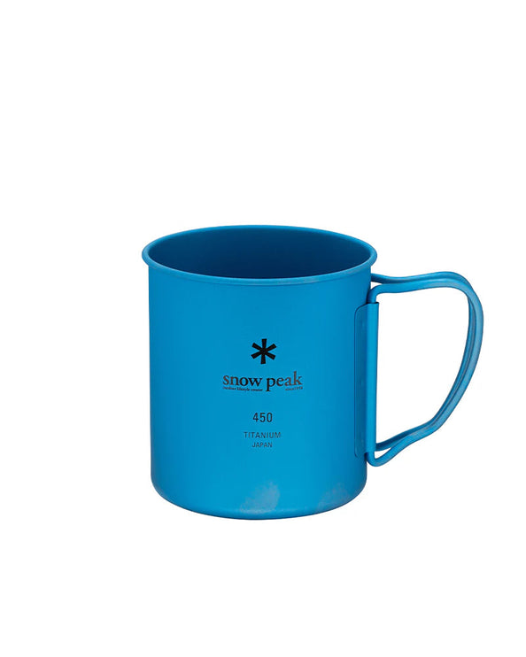 SNOW PEAK Ti-Single 450 Anodized titanium Cup cup Snow Peak Blue 