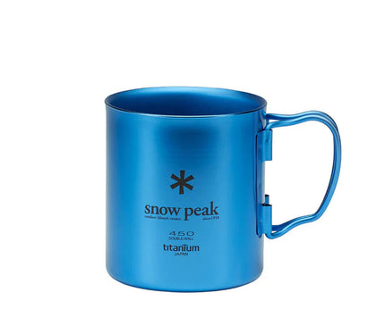 SNOW PEAK Titanium Double Wall 450 Coloured Mug cup Snow Peak Blue 