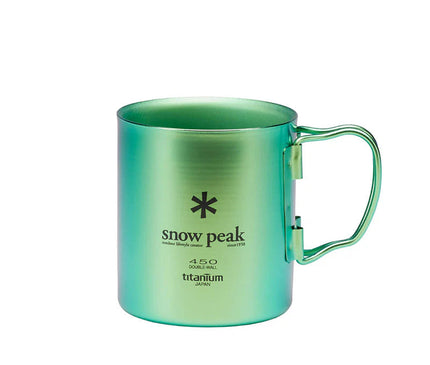 SNOW PEAK Titanium Double Wall 450 Coloured Mug cup Snow Peak Green 