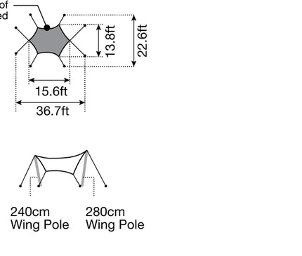 SNOW PEAK Takibi Tarp Hexa Set M