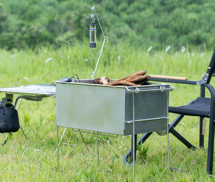 TOKYO CRAFTS Coordunit Metal Container – freestanding container beside a camp kitchen