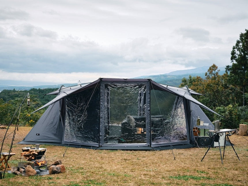 TOKYO CRAFTS Wing Fort TPU Window – Clear – clear window at a lakeside campsite